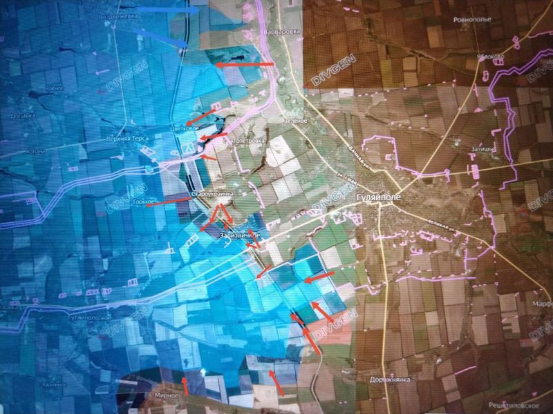 Карта СВО 9 февраля 2026 года. Запорожское направление