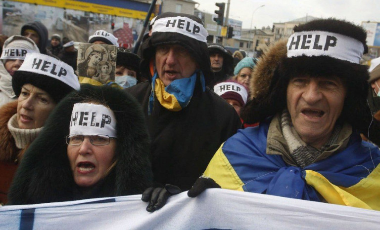 Митинг в поддержку белорусской оппозиции в Киеве