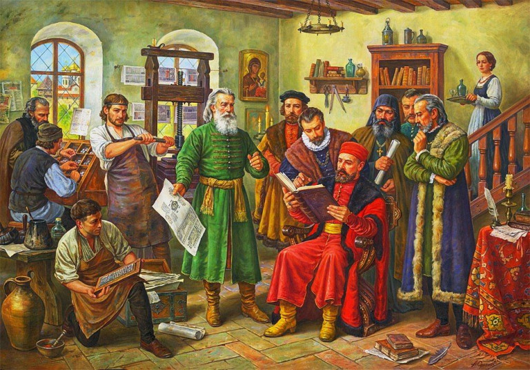 Заглавная иллюстрация: «Создание Острожской Библии». 1581 год. Художник Артур Орлёнов.