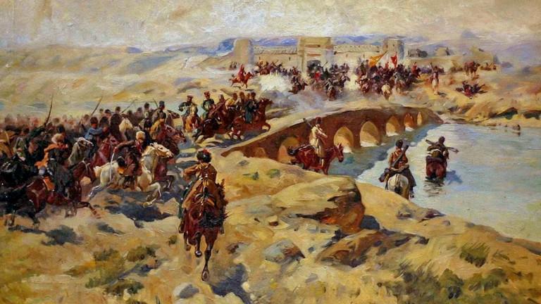 Заглавная иллюстрация: Картина художника Франса Рубо «Битва при Кушке».