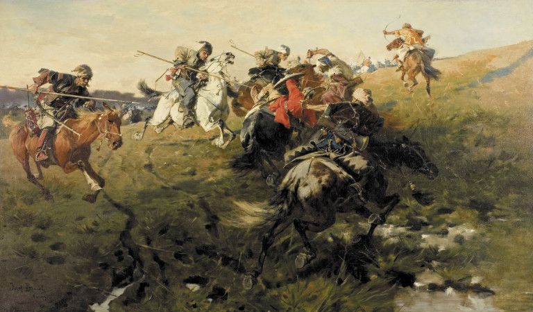 Заглавная иллюстрация: Картина художника Юзефа Брандта, «Битва казаков с татарами»