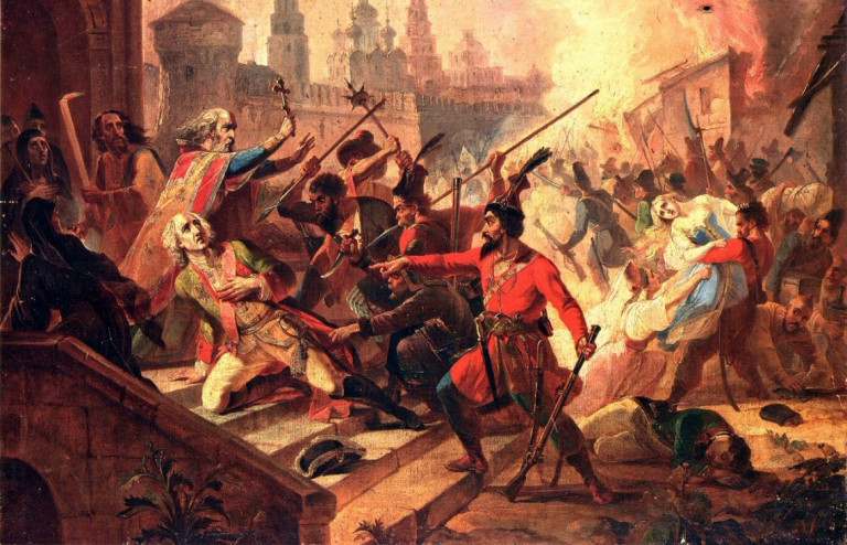 Заглавная иллюстрация. Бои за Казань на картине Ф.А.Моллера