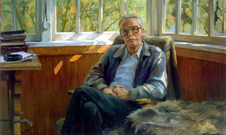 Заглавное фото. Портрет Б.Л.Васильева. Художник С.В.Зубцов, 2000 год
