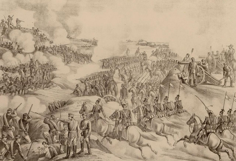 Заглавная иллюстрация. Взятие приступом города Ловчи 22 августа (3 сентября) 1877 года. Из №№ 187-188 «Правительственного вестника». Москва, 1877