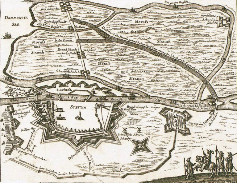 Заглавная иллюстрация. Крепость Штеттин на немецкой гравюре XVII века