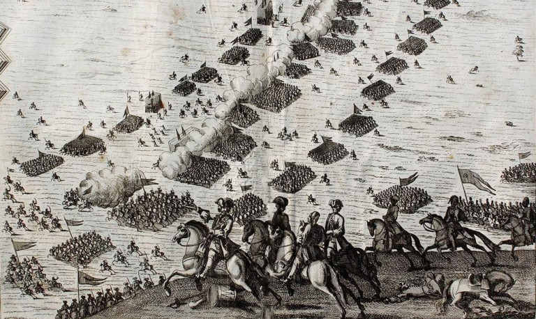 Заглавная иллюстрация. Битва при Калише на гравюре Йохана Мартини