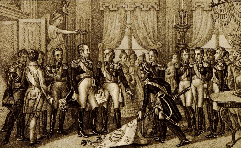 Заглавная иллюстрация. Император Александр I  в Вильне на гравюре Б.А.Чорикова