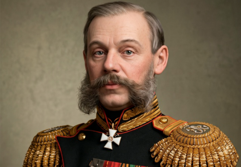 Заглавная иллюстрация. Военный министр Дмитрий Алексеевич Милютин на портрете неизвестного художника