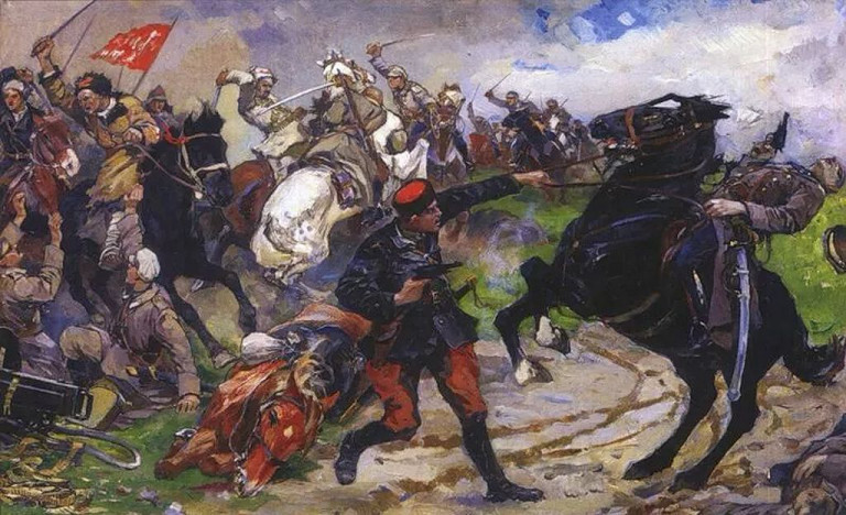 Олеко Дундич в бою на картине М.И.Авилова. Третьяковская галерея