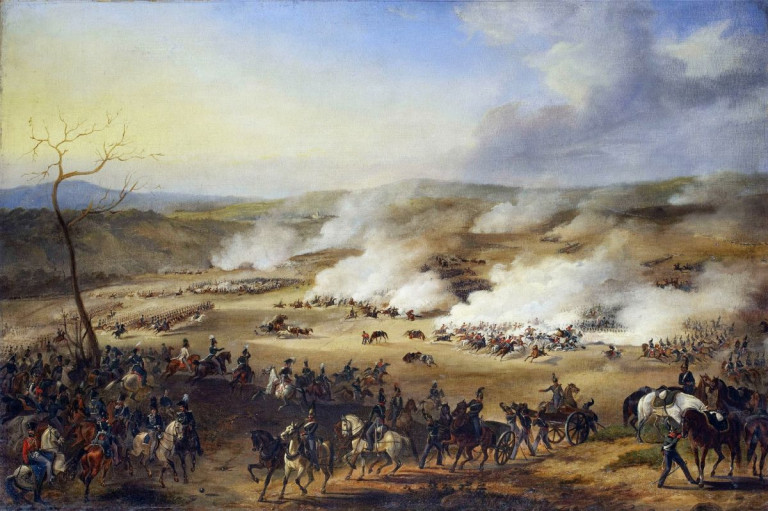 Заглавная иллюстрация. Битва при Фер-Шампенуазе на картине А.И.Дмитриева-Мамонова