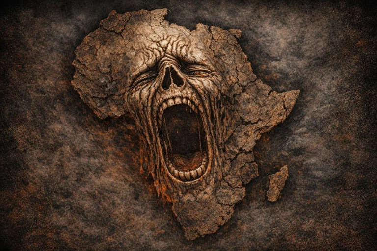 На заглавном фото: Кричащая от боли Африка...