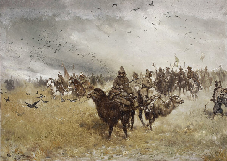 Заглавная иллюстрация. Крымские татары в походе на картине Ю.Рышкевича