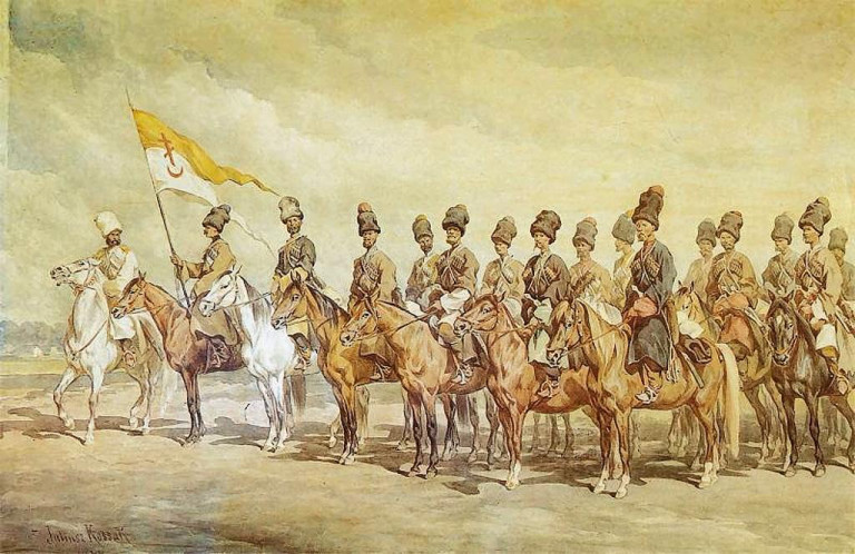 Заглавная иллюстрация. Картина Ю.Коссака «Донские казаки»