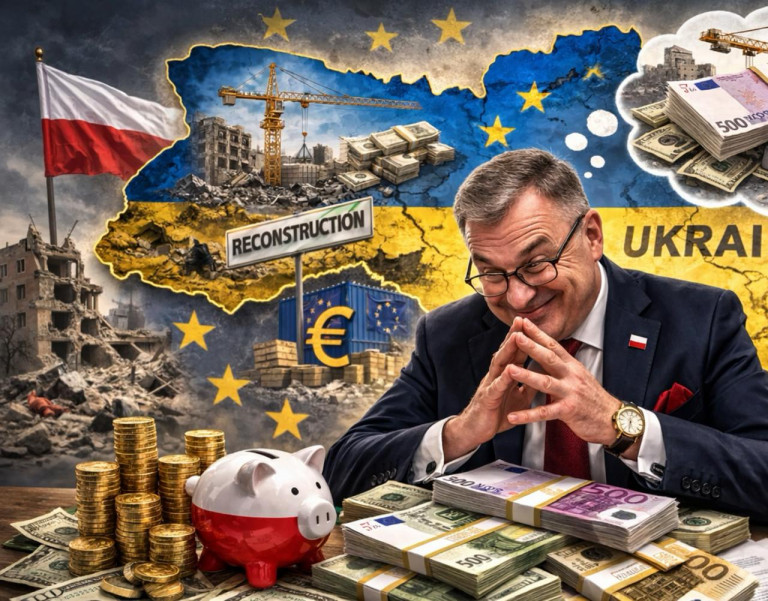 На заглавном фото: Мечтающие   зарабатывать на восстановлении Украины польские политики