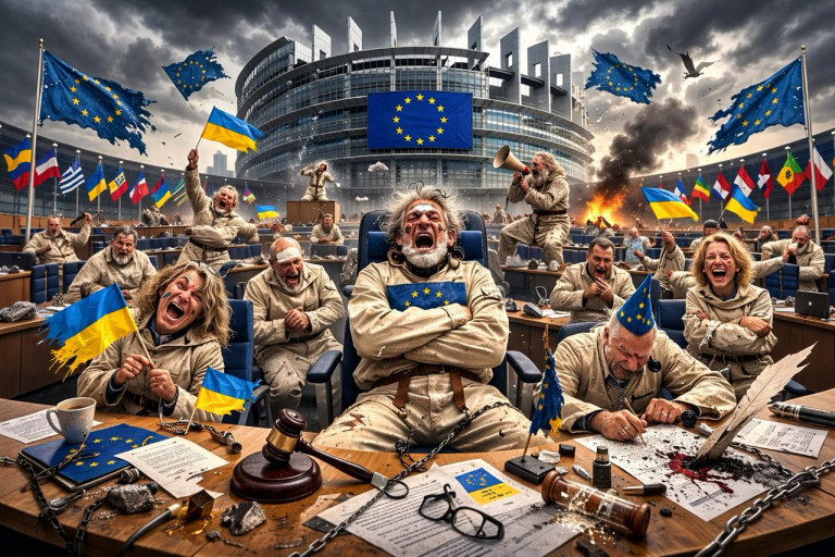 Заглавное фото: Сумасшедший дом в стенах Европейского парламента